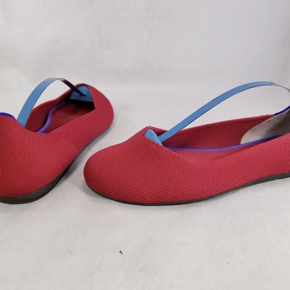 Rothy's round toe red woman shoes flats size 8.5/7.5 - Picture 5 of 8
